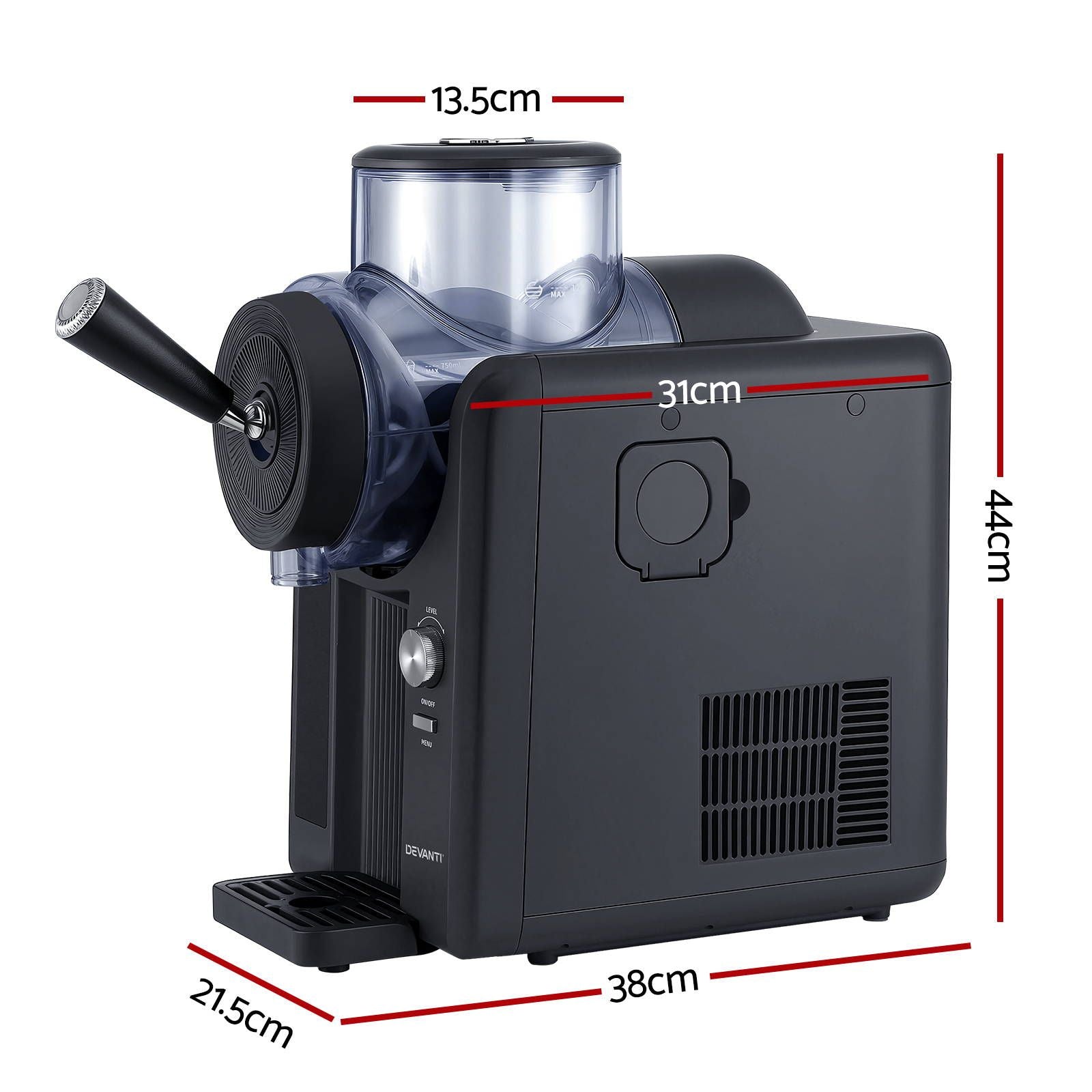 3-in-1 Slushie Machine & Ice Cream Maker 2L - Black
