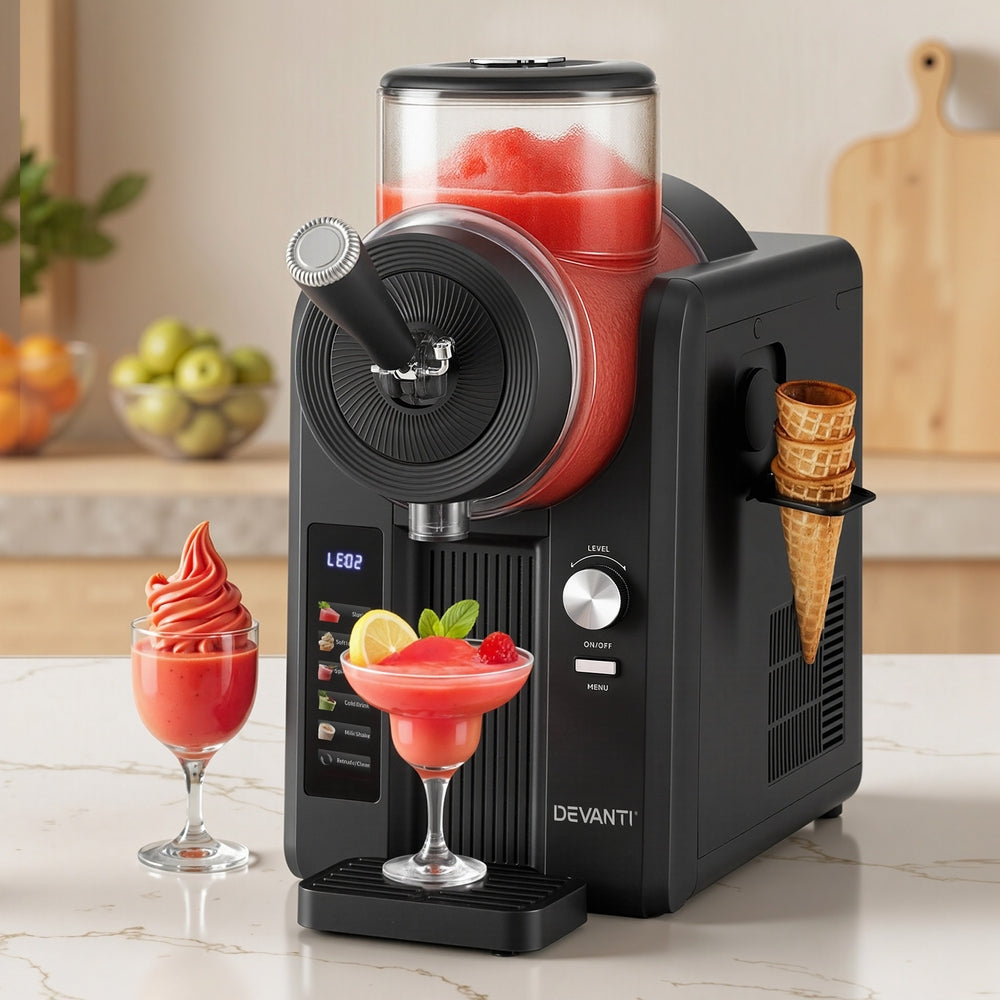 3-in-1 Slushie & Ice Cream Maker 2L - Black - Homecoze