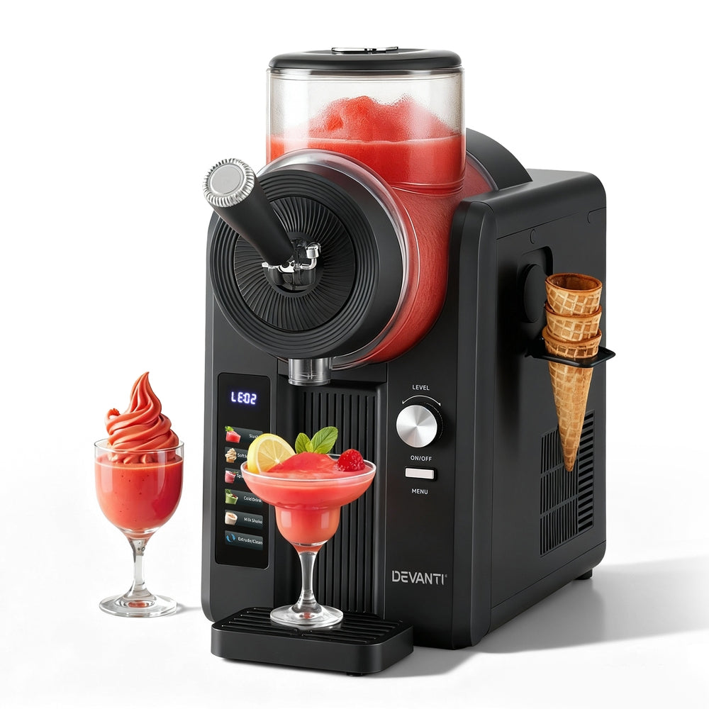 3-in-1 Slushie & Ice Cream Maker 2L - Black - Homecoze
