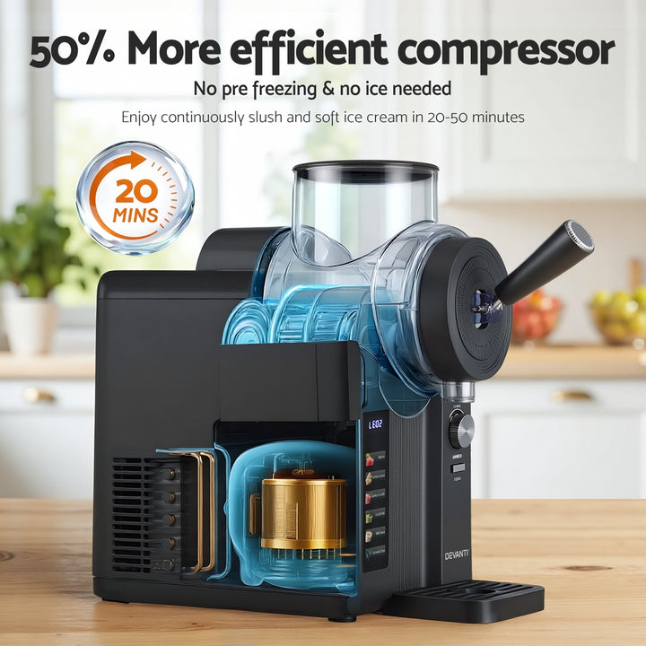 3-in-1 Slushie & Ice Cream Maker 2L - Black