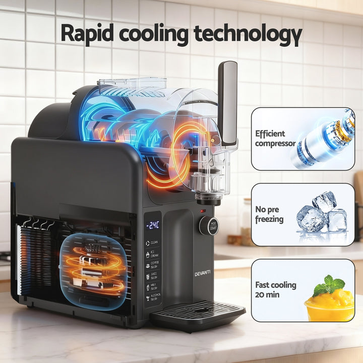 3-in-1 Slushie & Ice Cream Maker 2L - Grey