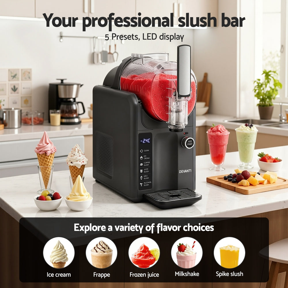 3-in-1 Slushie & Ice Cream Maker 2L - Grey - Homecoze