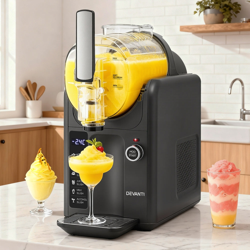 3-in-1 Slushie & Ice Cream Maker 2L - Grey - Homecoze