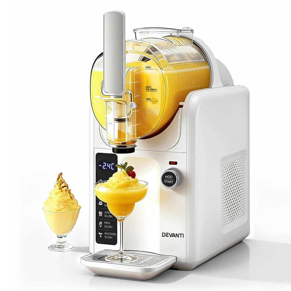 3-in-1 Slushie & Ice Cream Maker 2L - White - Homecoze