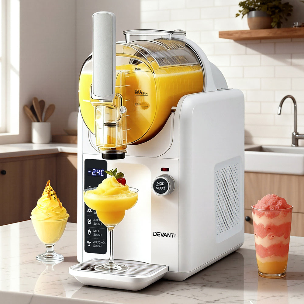 3-in-1 Slushie & Ice Cream Maker 2L - White - Homecoze