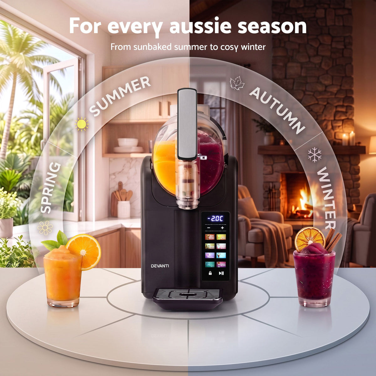 6-in-1 Slushie Machine & Ice Cream Maker 2L – Black