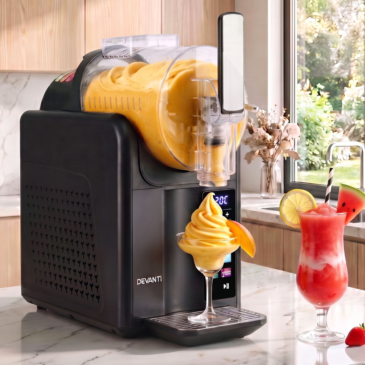 6-in-1 Slushie Machine & Ice Cream Maker 2L – Black