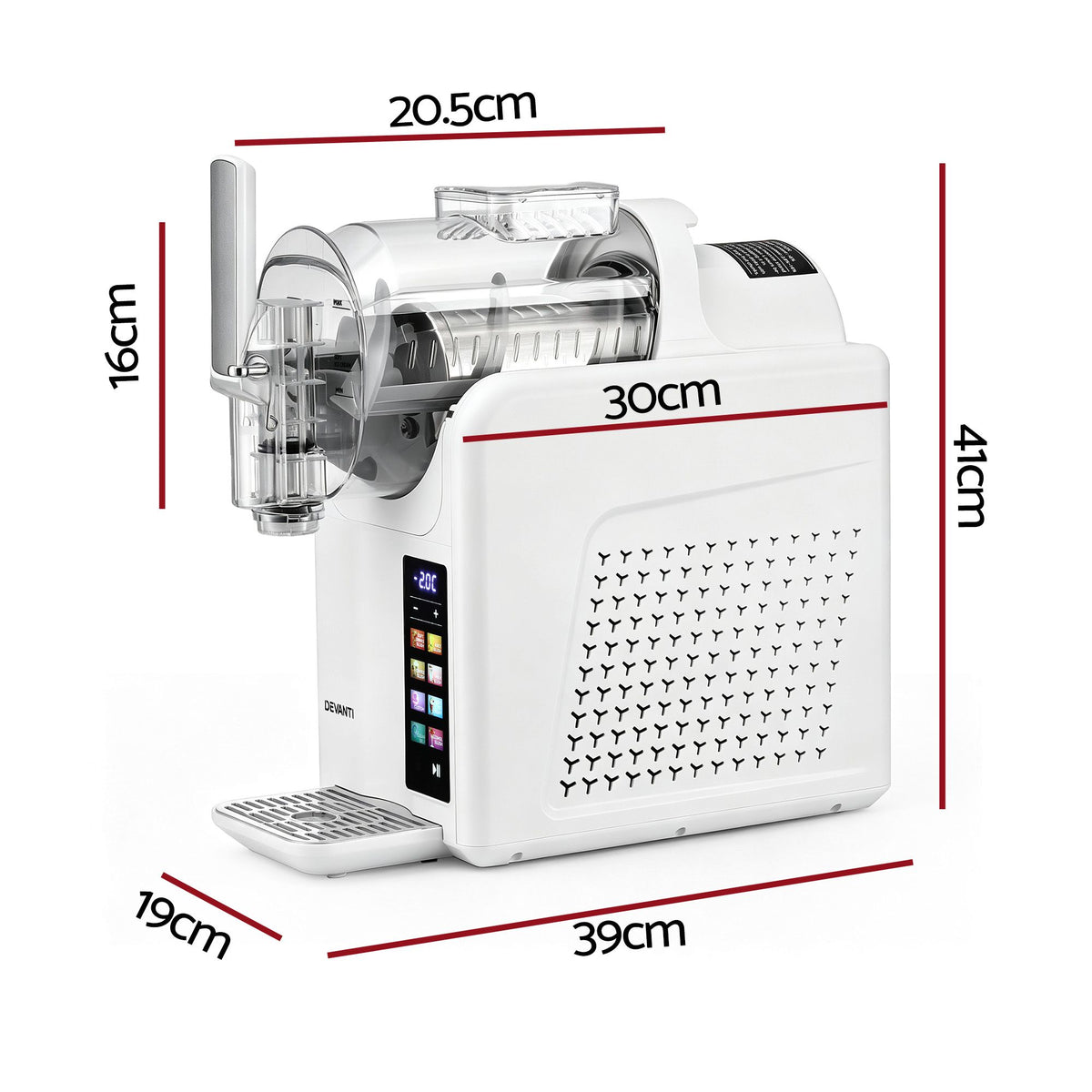 6-in-1 Slushie Machine & Ice Cream Maker 2L – White