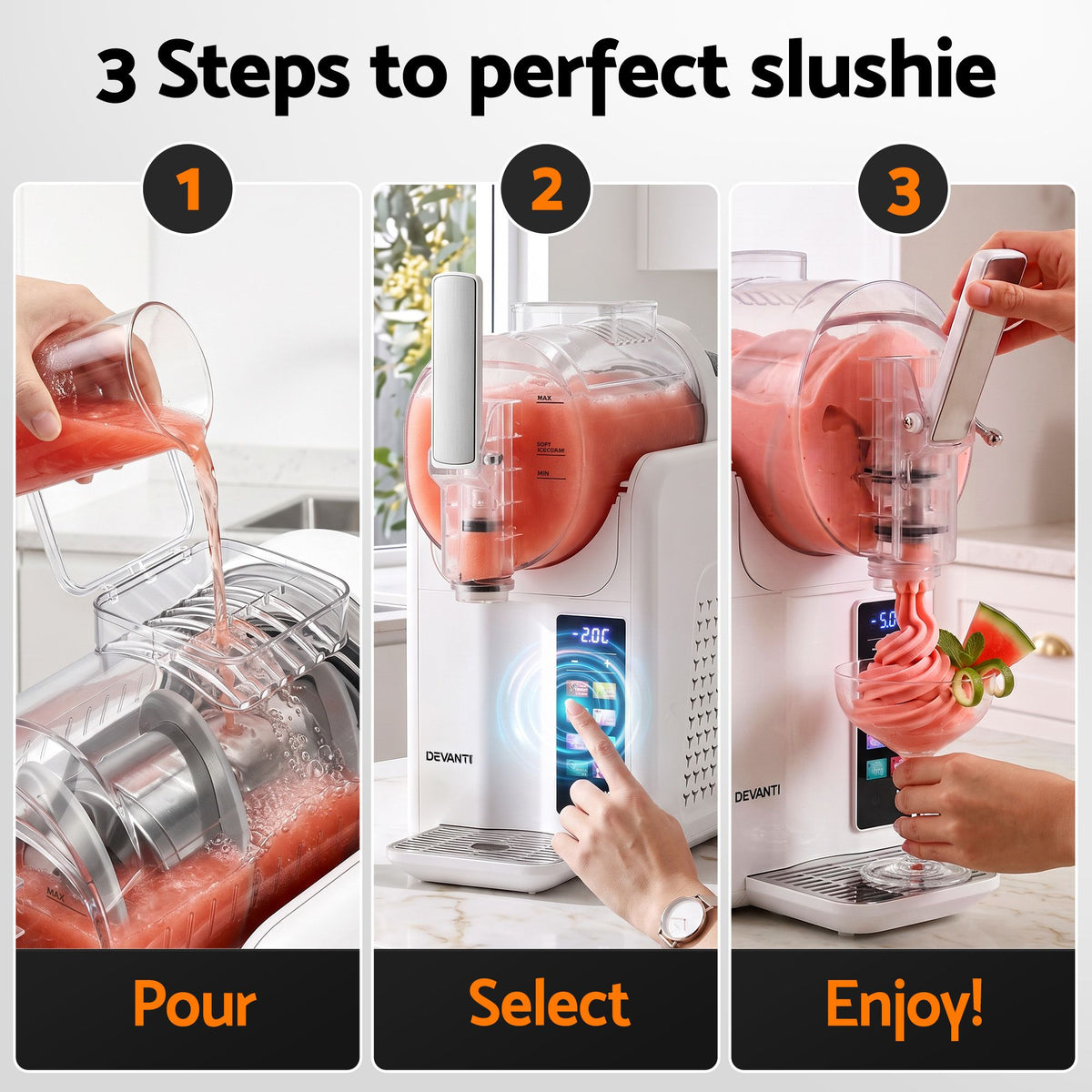 6-in-1 Slushie Machine & Ice Cream Maker 2L – White