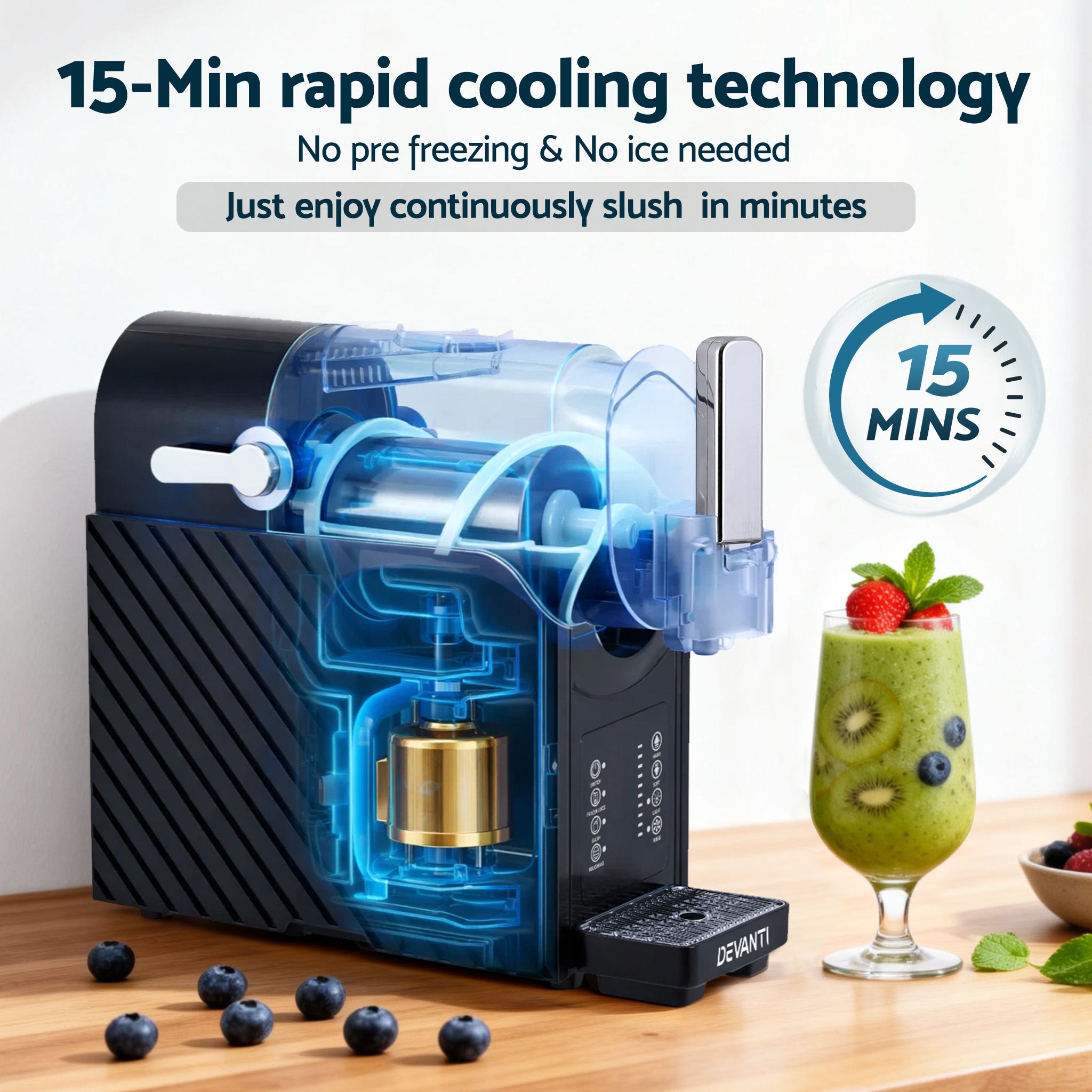 3-in-1 Slushie Machine & Milkshake Maker 1.8L - Black