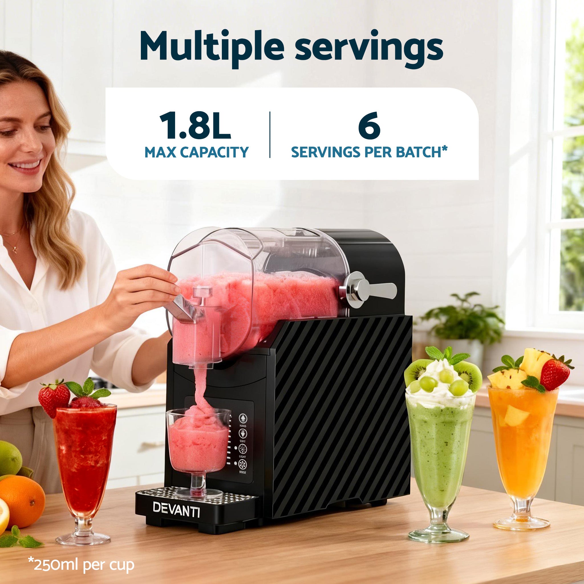 2-in-1 Slushie & Milkshake Maker 1.8L - Black - Homecoze