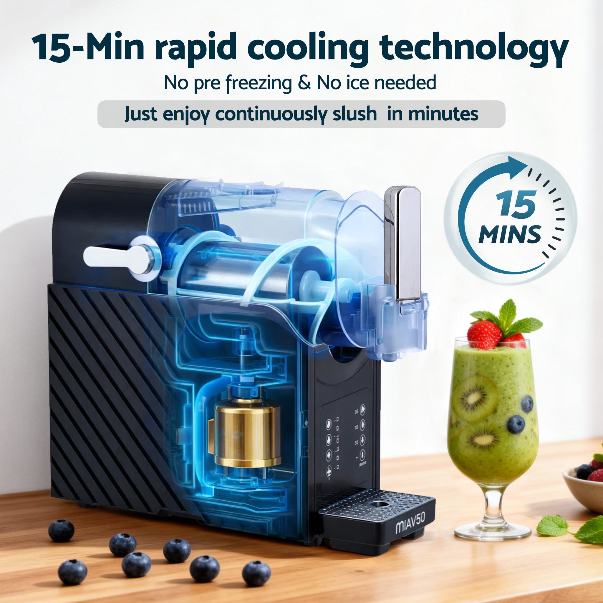 2-in-1 Slushie & Milkshake Maker 1.8L - Black - Homecoze