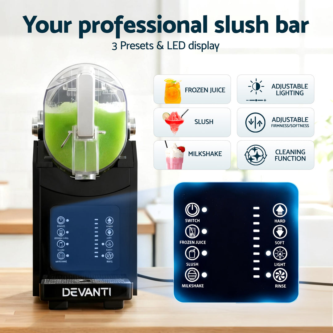 2-in-1 Slushie & Milkshake Maker 1.8L - Black