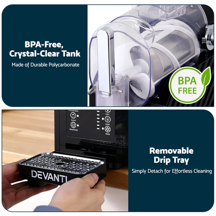 2-in-1 Slushie & Milkshake Maker 1.8L - Black