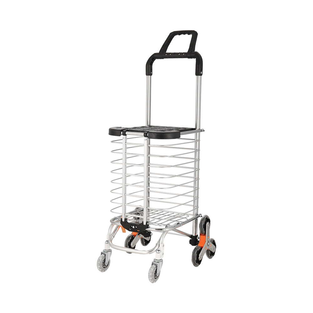 Foldable Shopping Cart Trolley 35L Portable Bag with Roller Wheels - Homecoze