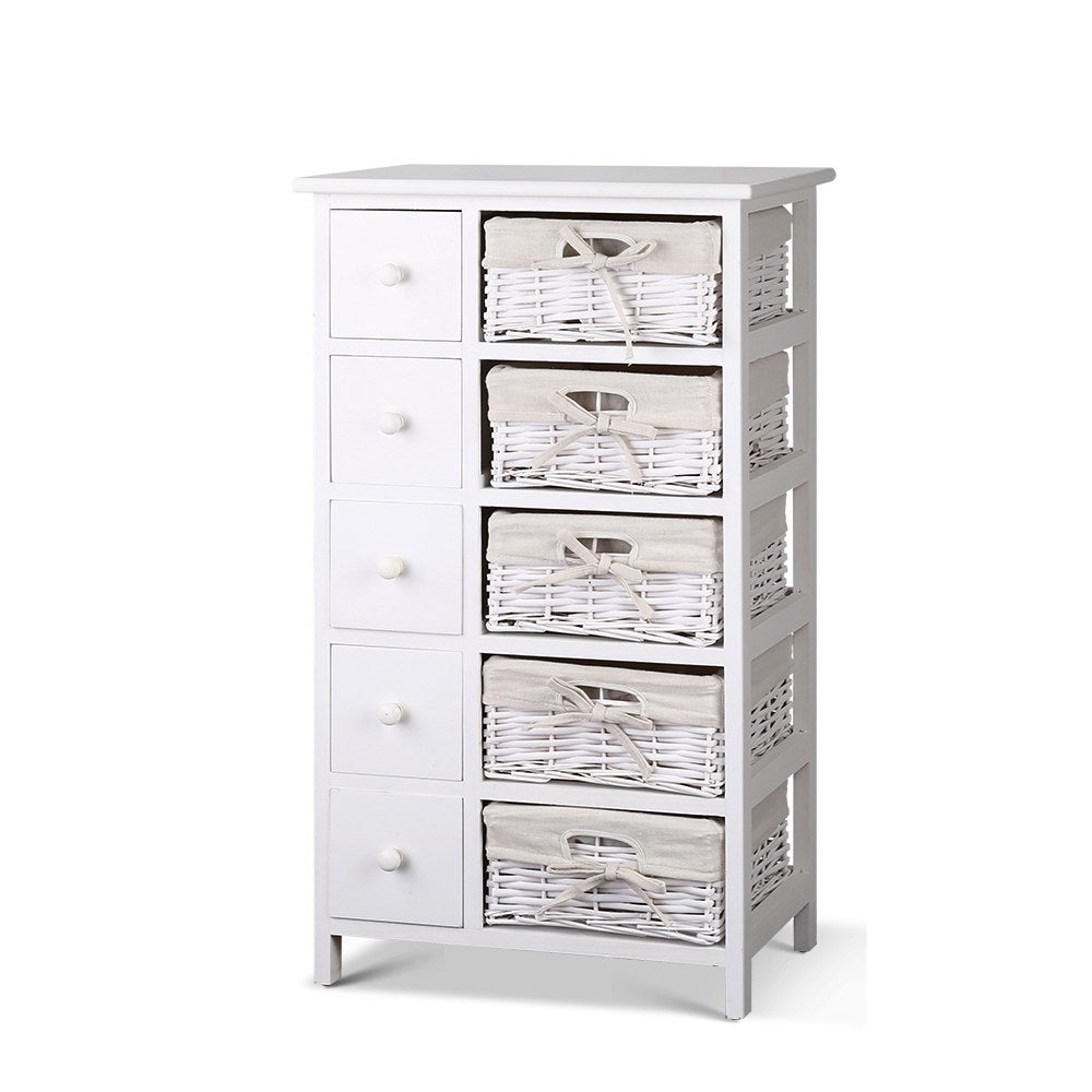 5 Basket Storage Drawers - White - Homecoze