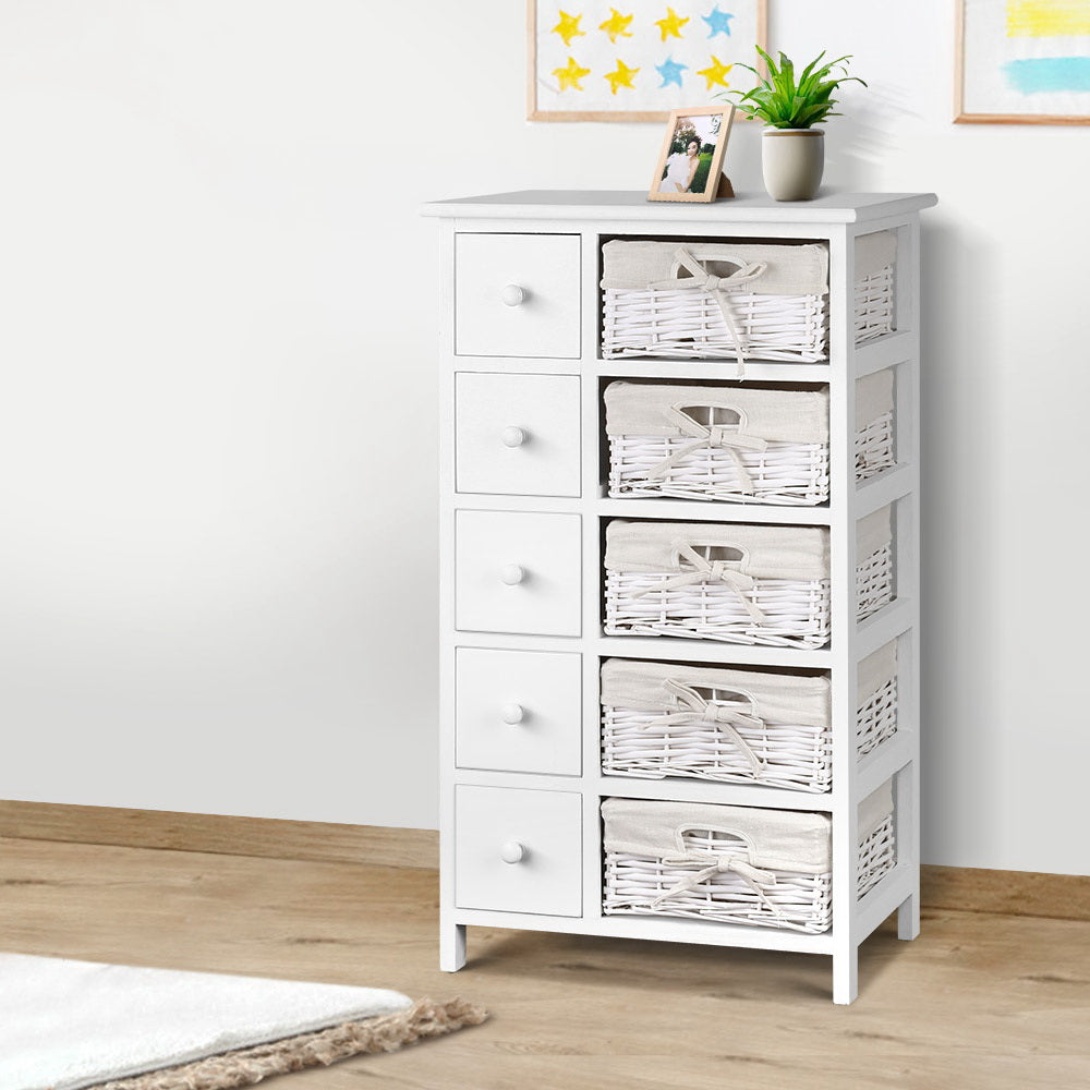 5 Basket Storage Drawers - White - Homecoze