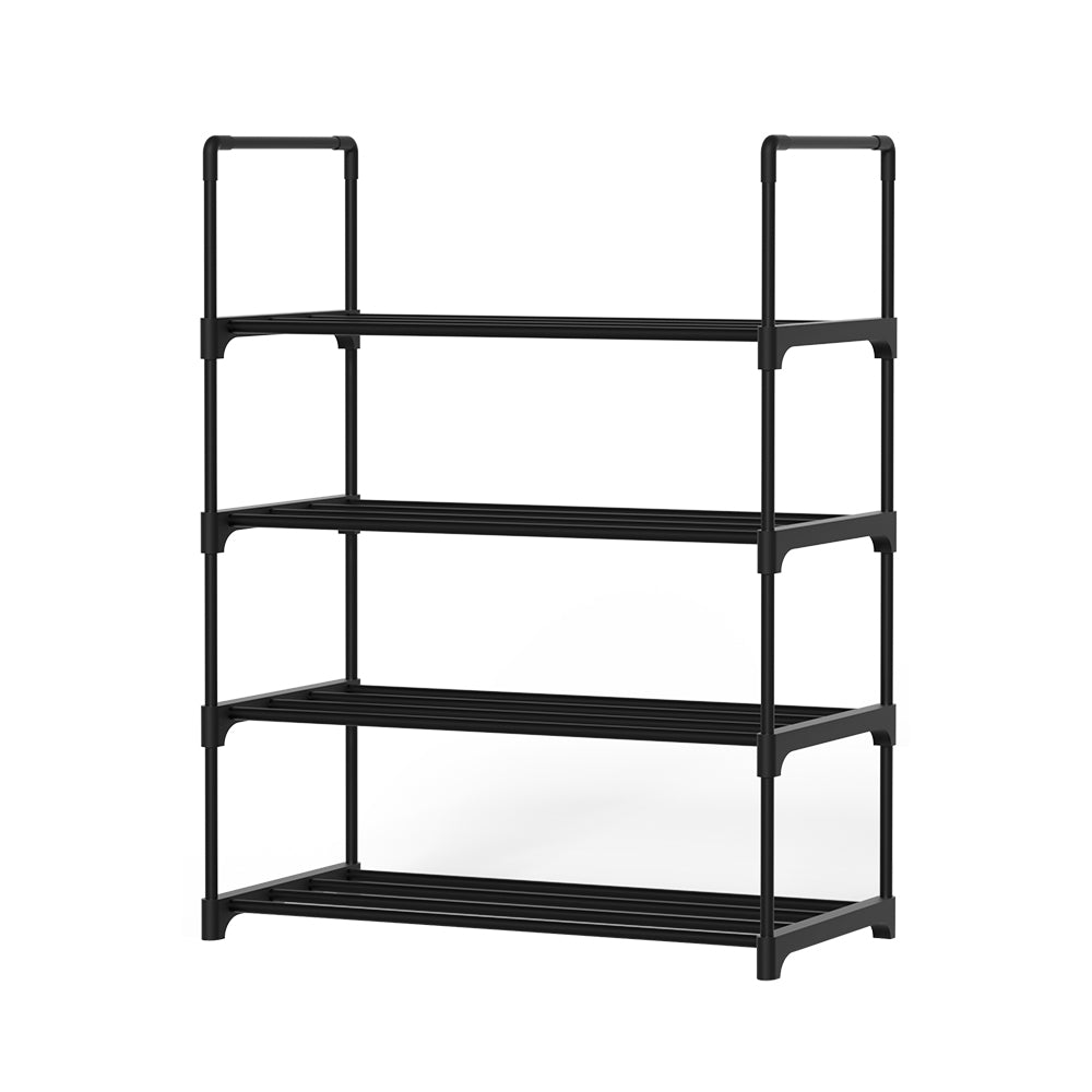 Shoe Rack 4-Tier 55cm Shoes Organizer Storage Shelf - Black - Homecoze