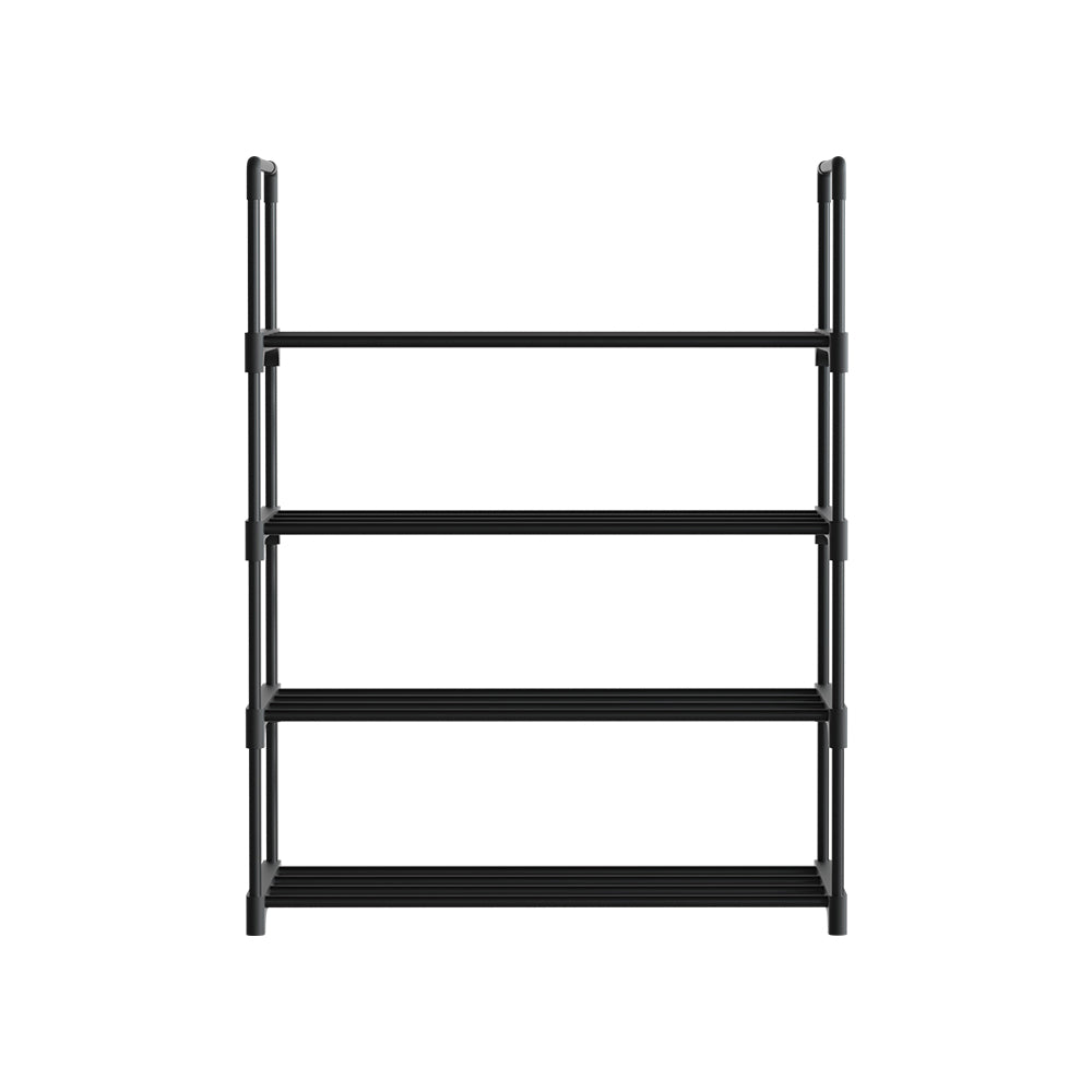 Shoe Rack 4-Tier 55cm Shoes Organizer Storage Shelf - Black - Homecoze