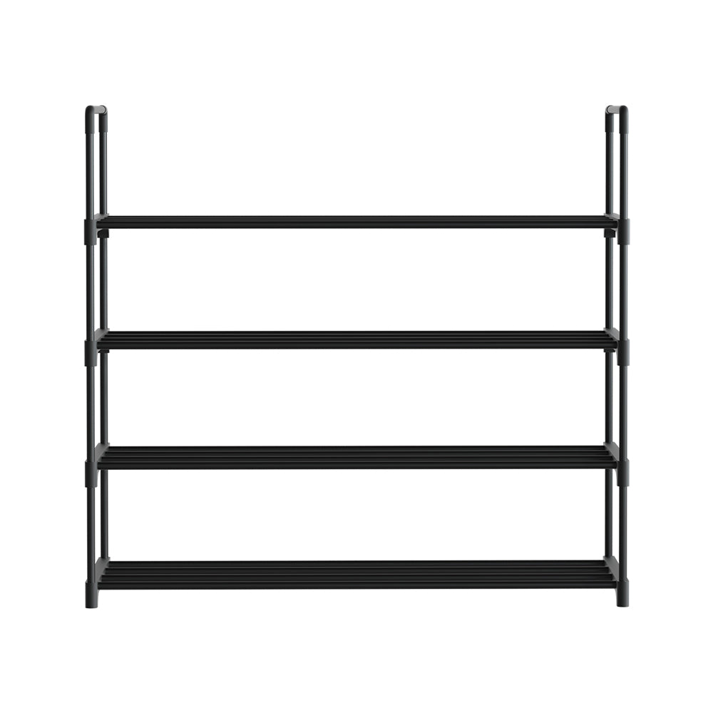 Shoe Rack 4-Tier 80cm Shoes Organizer Storage Shelf - Black - Homecoze