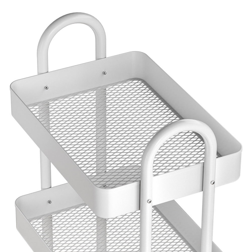 4-Tier Storage Trolley Kitchen Cart - White - Homecoze