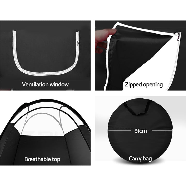 Portable Pop Up Tanning Tent - Black - Homecoze