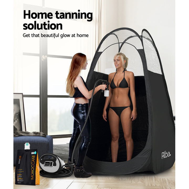 Portable Pop Up Tanning Tent - Black - Homecoze