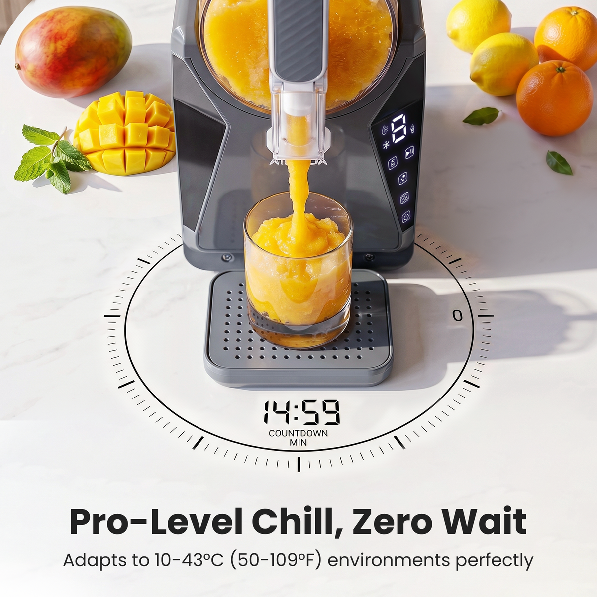 NORDA 1.3L Slushie Machine Frozen Drink Maker Slushy Ice Cream Maker No Ice Compressor Touchscreen for Home BBQ Party - Homecoze