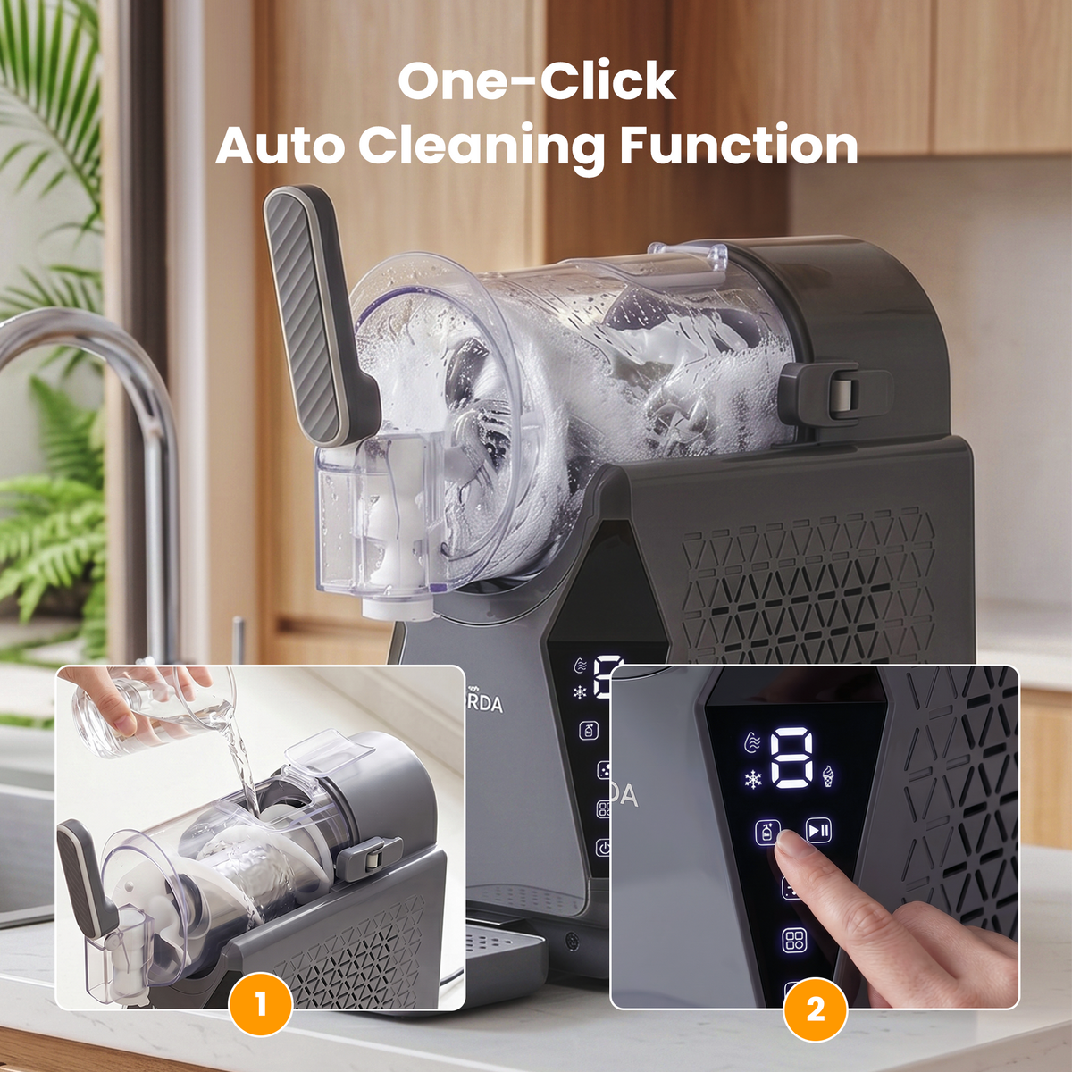 NORDA 1.3L Slushie Machine Frozen Drink Maker Slushy Ice Cream Maker No Ice Compressor Touchscreen for Home BBQ Party - Homecoze