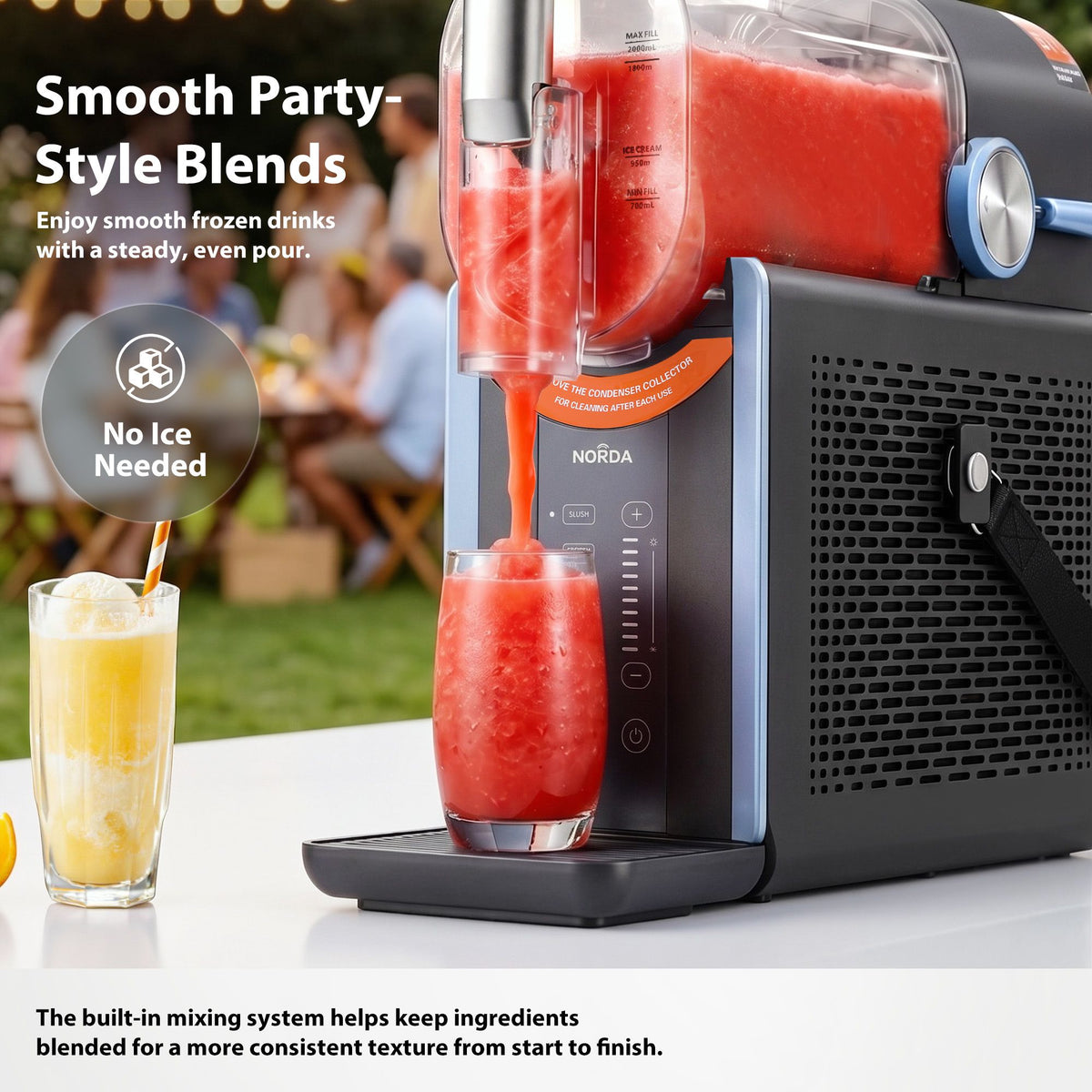 5-in-1 Slushie Machine & Ice Cream Maker 2L – Grey & Blue