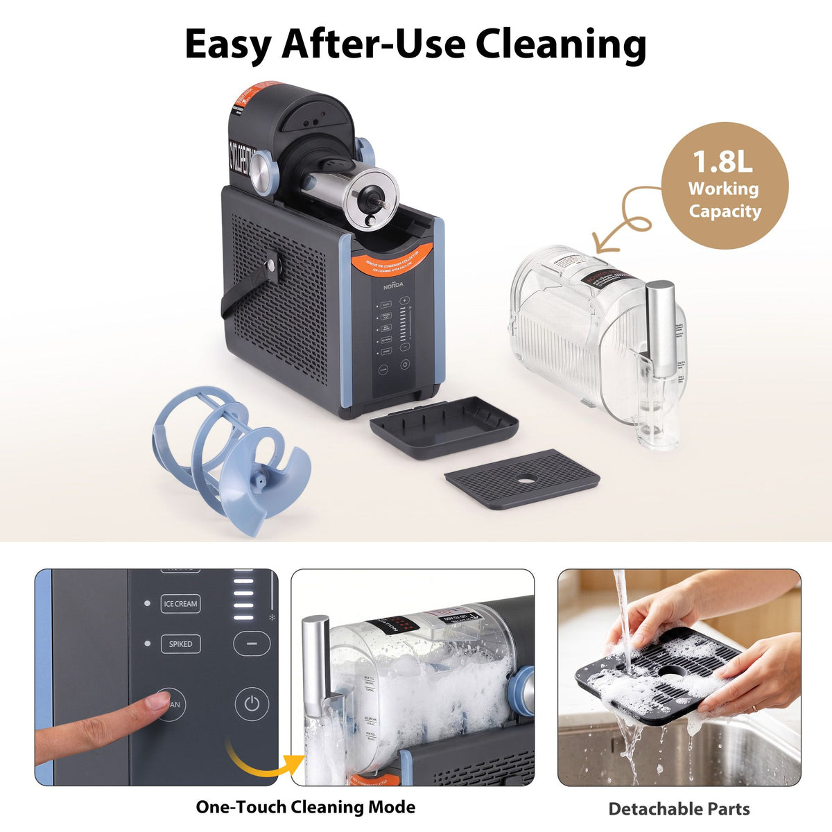 5-in-1 Slushie Machine & Ice Cream Maker 2L – Grey & Blue