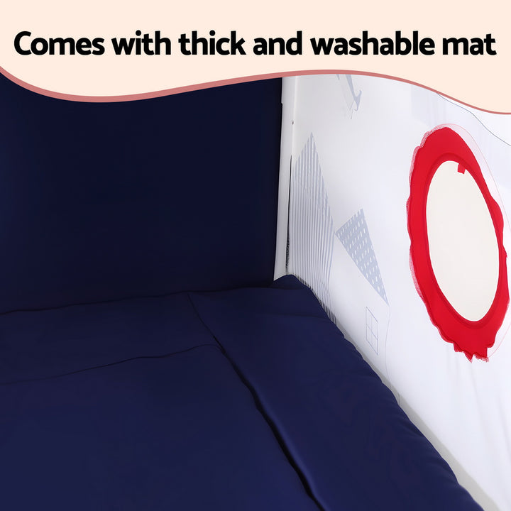 Kids Playhouse Castle Tent with String Lights - Blue - Homecoze