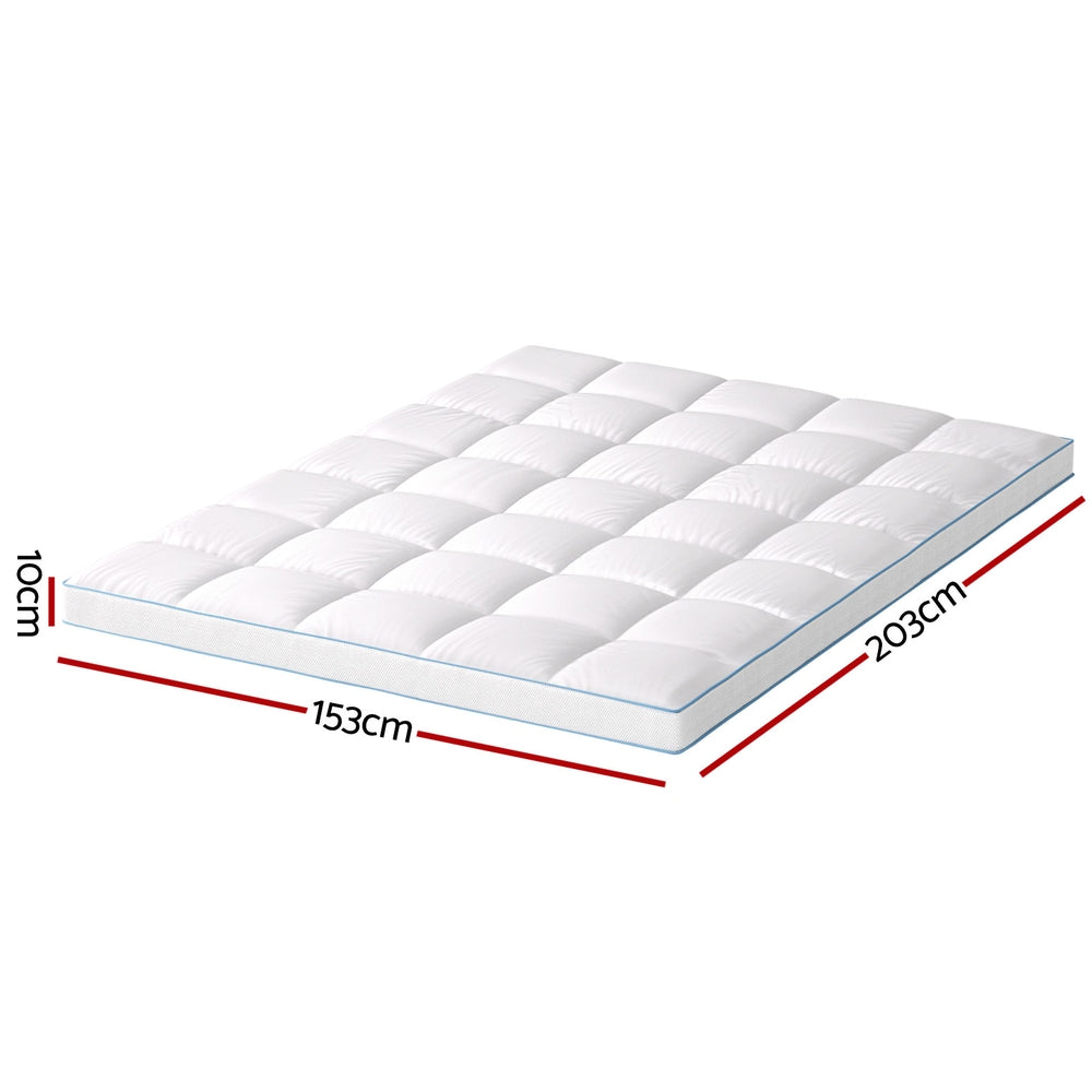 Giselle Bedding Mattress Topper Pillowtop Bamboo 10cm Queen - Homecoze