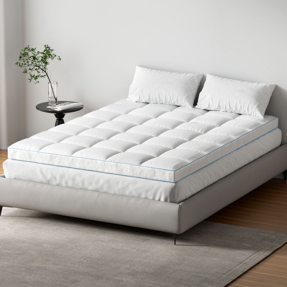 Giselle Bedding Mattress Topper Pillowtop Bamboo 10cm Queen - Homecoze