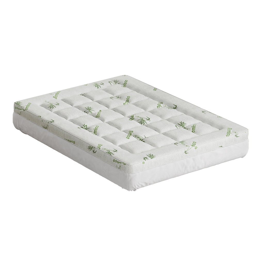 Giselle Bedding Mattress Topper Pillowtop Bamboo 7.5cm Double - Homecoze
