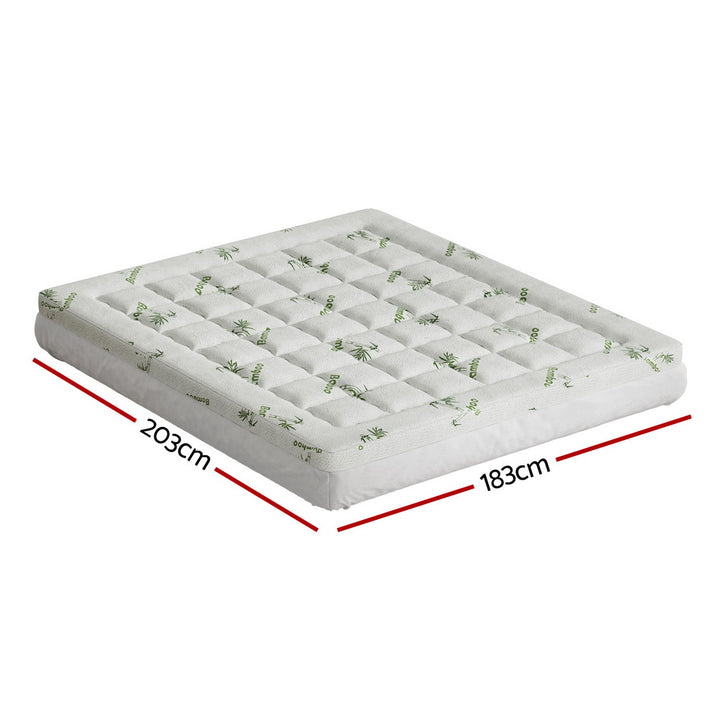 Giselle Bedding Mattress Topper Pillowtop Bamboo 7.5cm King - Homecoze