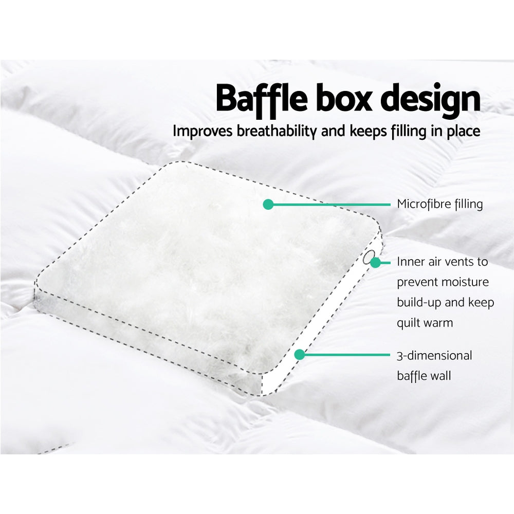 5cm Pillowtop Mattress Topper 1000GSM - King