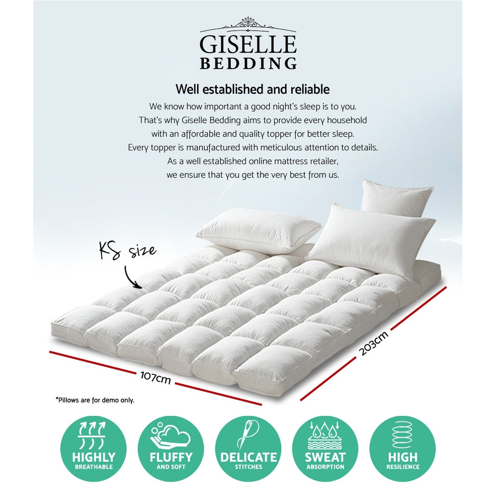 5cm Pillowtop Mattress Topper 1000GSM - King Single