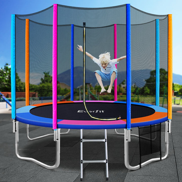 10FT Trampoline with Safety Net - Multicolour