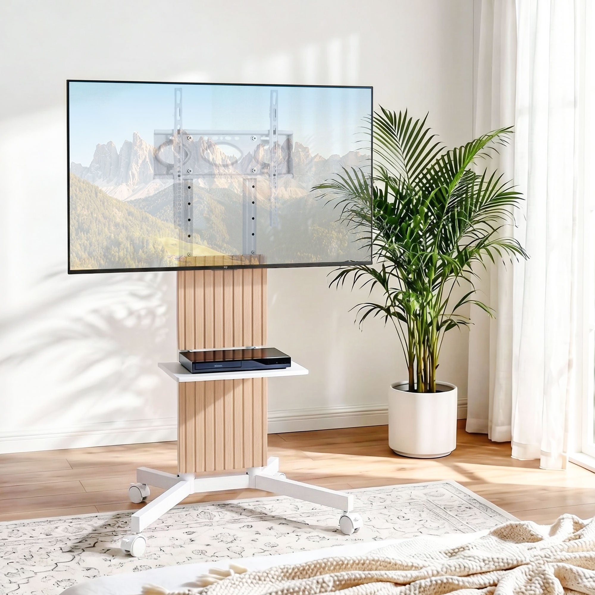 Artiss Mobile TV Floor Stand for 32-65" Mount Bracket Universal Adjustable Height with Wheels - Homecoze