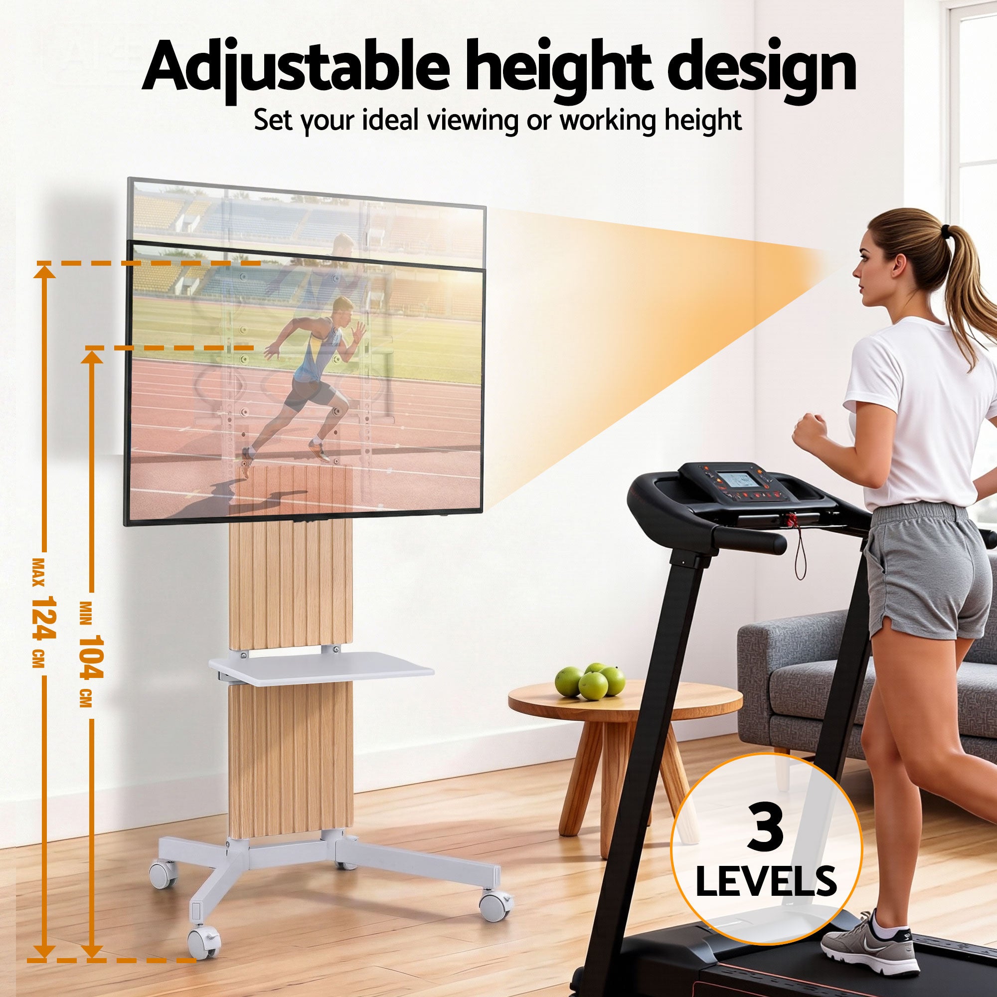 Artiss Mobile TV Floor Stand for 32-65" Mount Bracket Universal Adjustable Height with Wheels - Homecoze