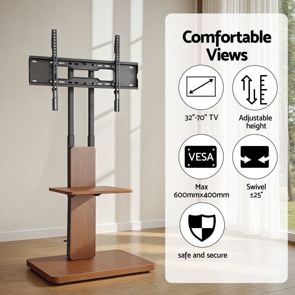 Artiss TV Stand 32-70" Wooden Tray Swivel Height Adjustable - Homecoze