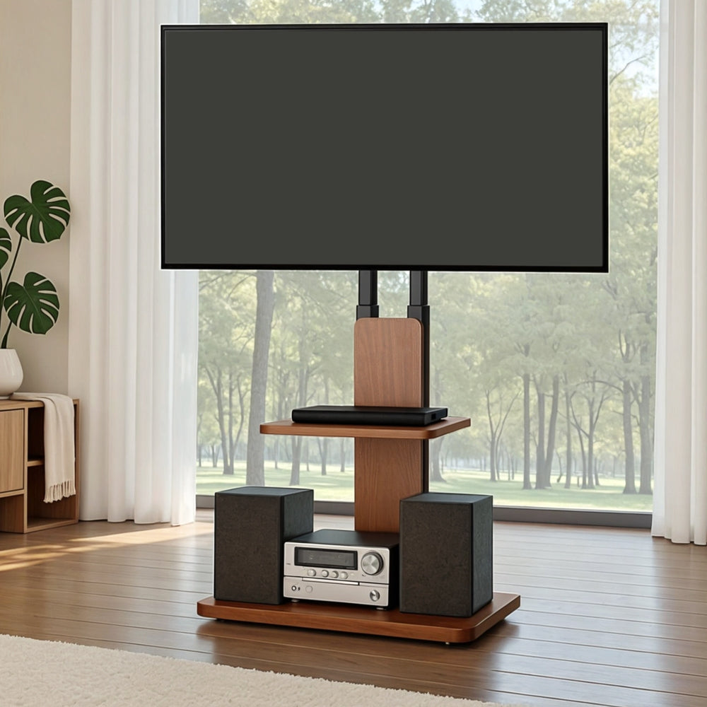Artiss TV Stand 32-70" Wooden Tray Swivel Height Adjustable - Homecoze