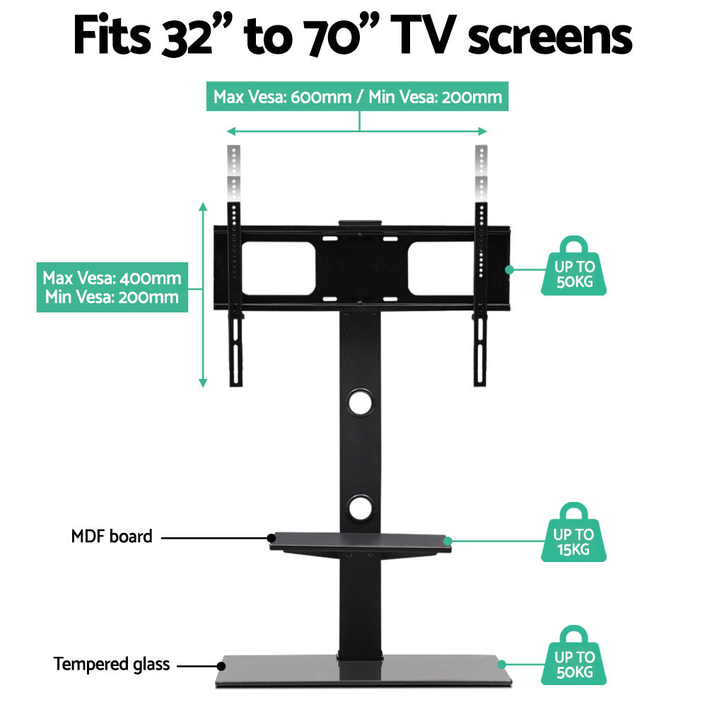 Floor TV Stand with Bracket Shelf Mount - Homecoze
