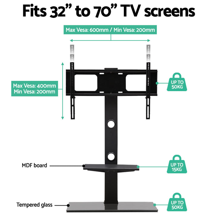 Floor TV Stand with Bracket Shelf Mount - Homecoze