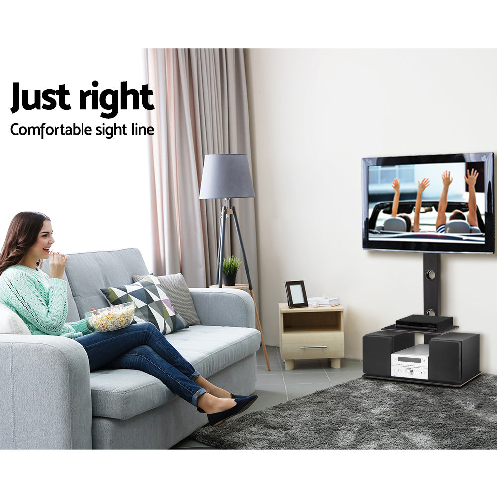 Floor TV Stand with Bracket Shelf Mount - Homecoze