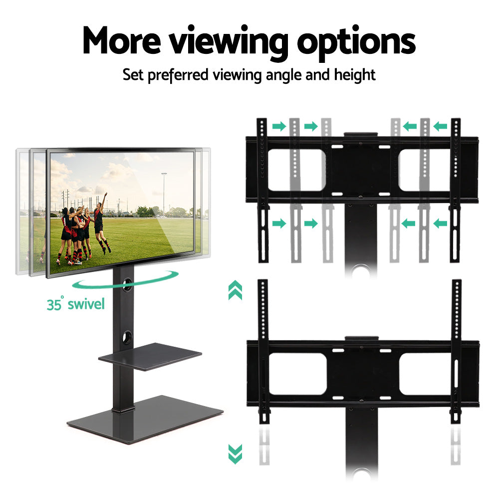 Floor TV Stand with Bracket Shelf Mount - Homecoze