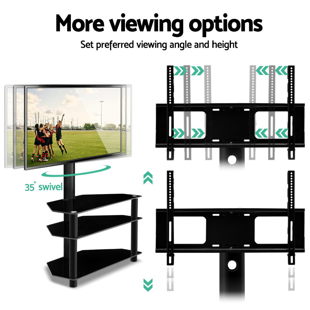 3 Tier Floor TV Stand with Bracket Shelf Mount - Homecoze