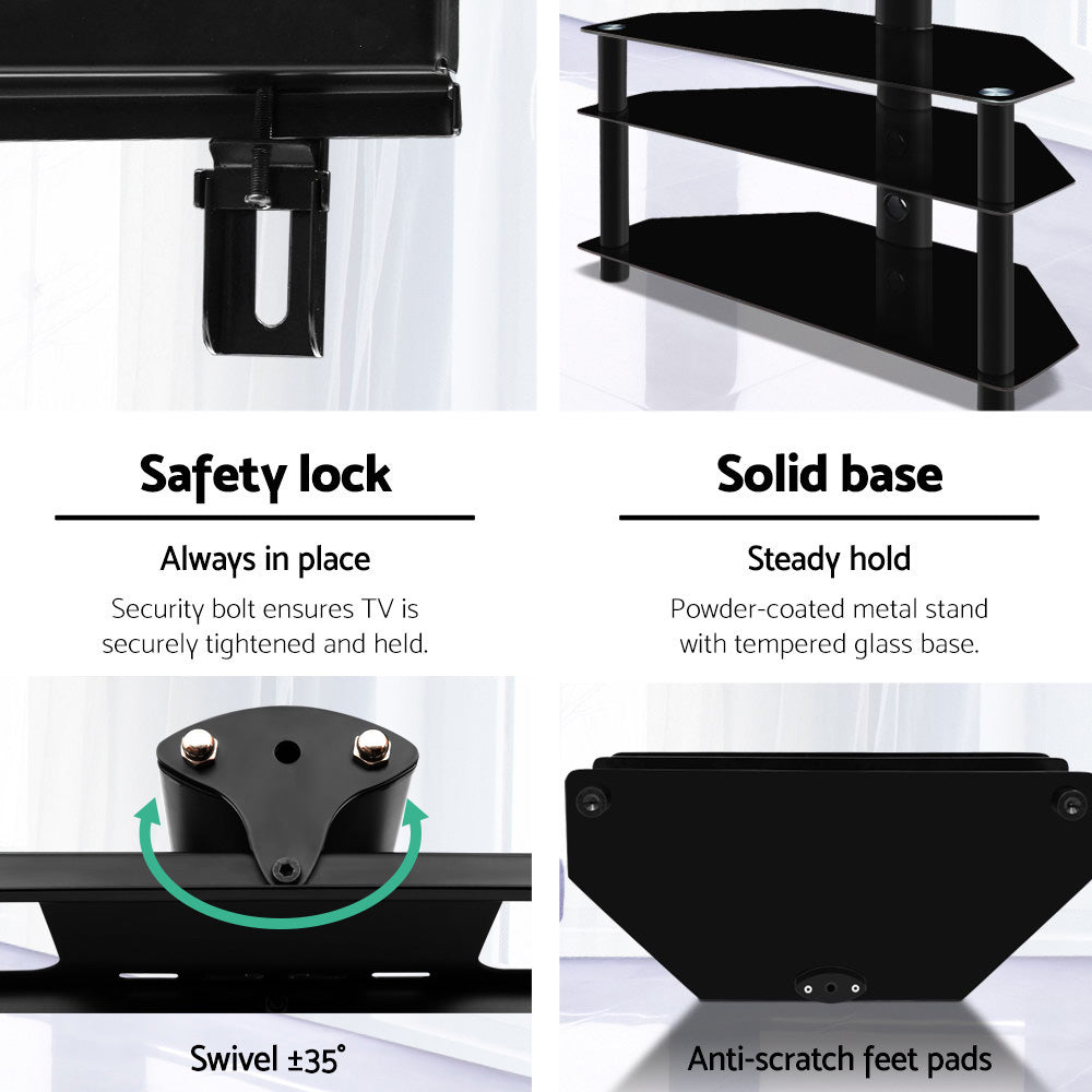3 Tier Floor TV Stand with Bracket Shelf Mount - Homecoze