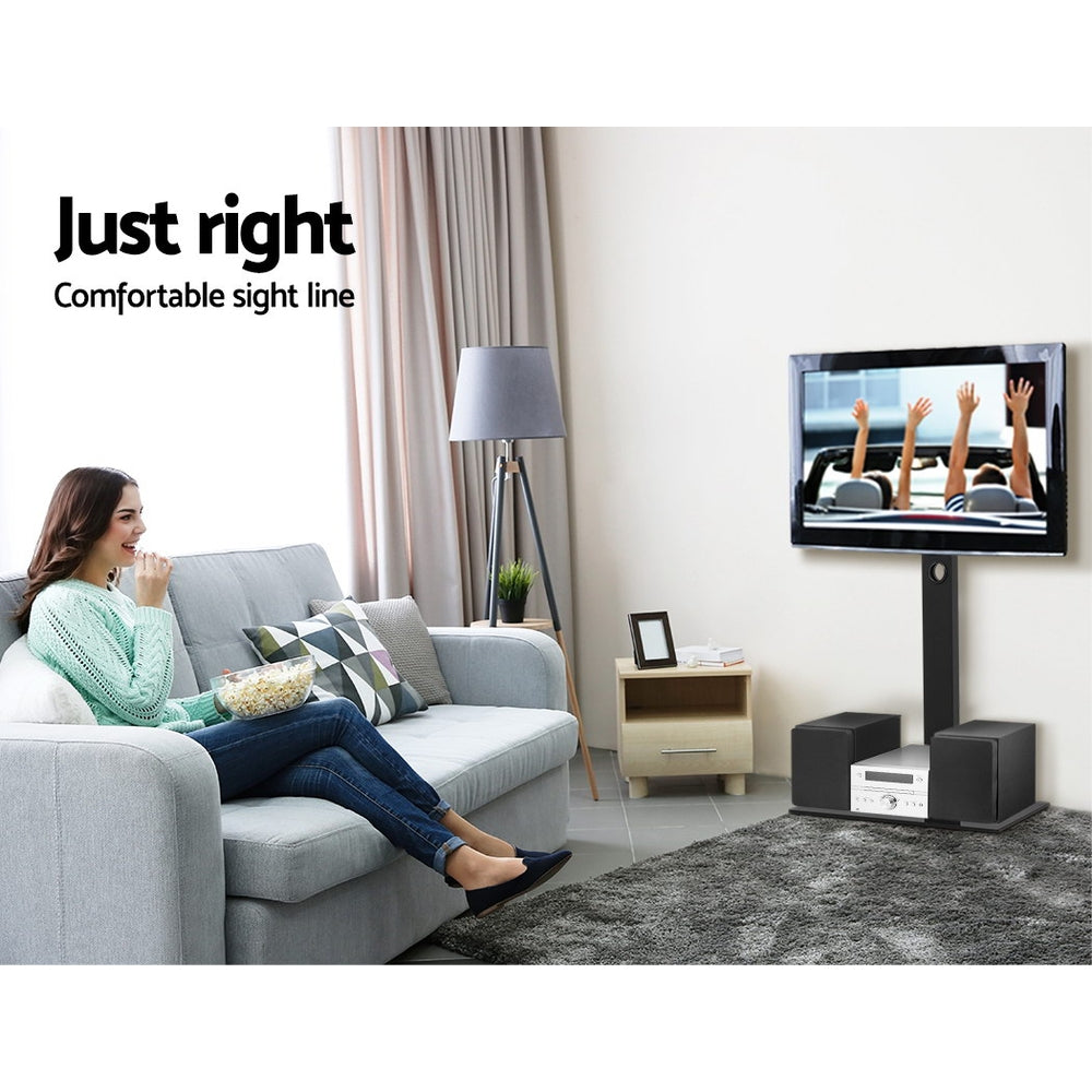 Floor TV Stand Brakcket Mount Swivel Height Adjustable 32 to 70 Inch Black - Homecoze